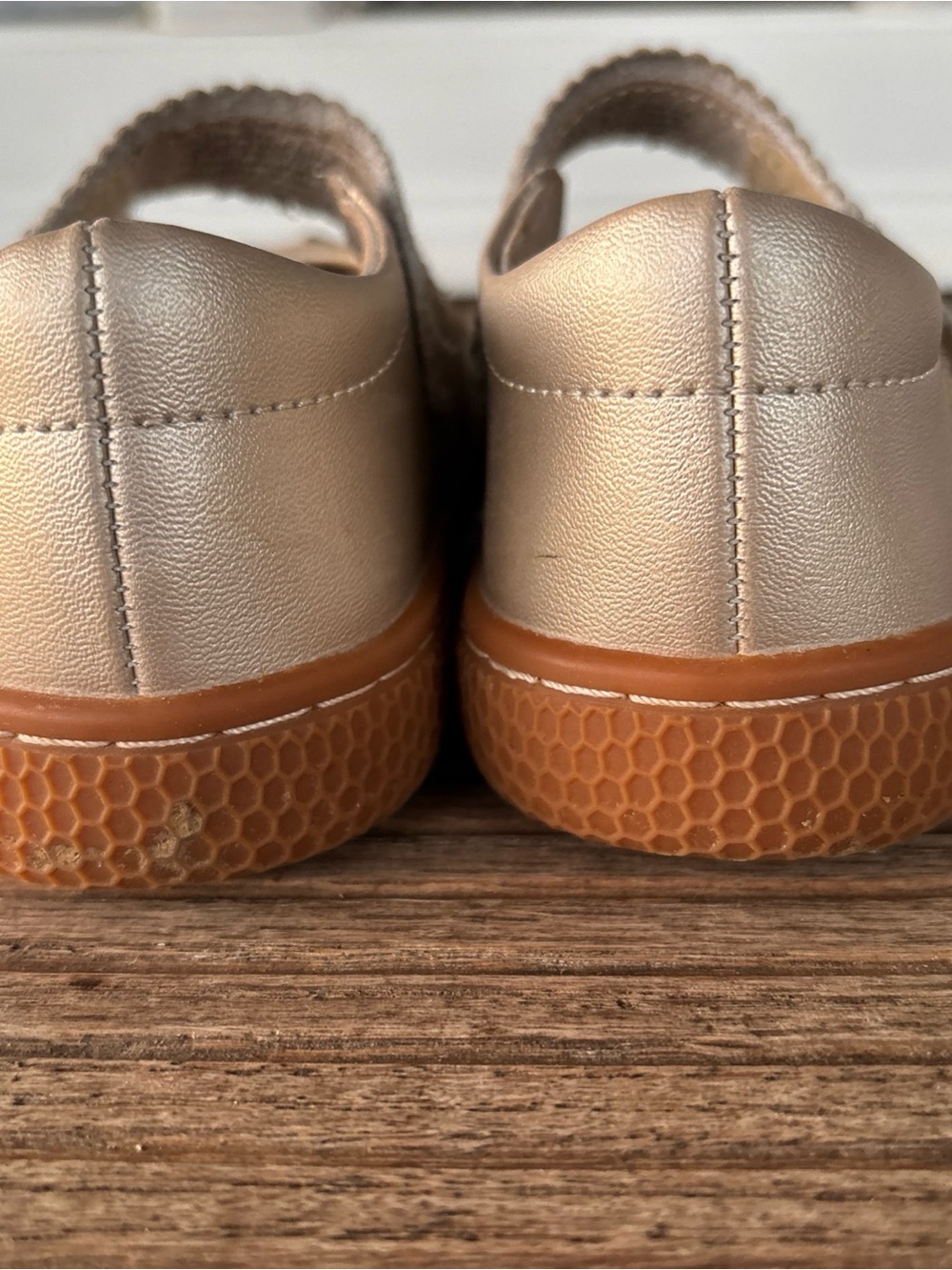 Kids Gold Metallic Mary Jane Shoes with Hook-and-Loop Strap 8 - Picture 10 of 12